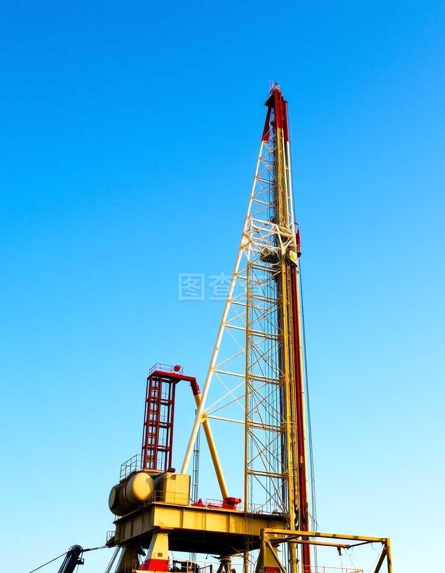 石油钻井平台和蓝天